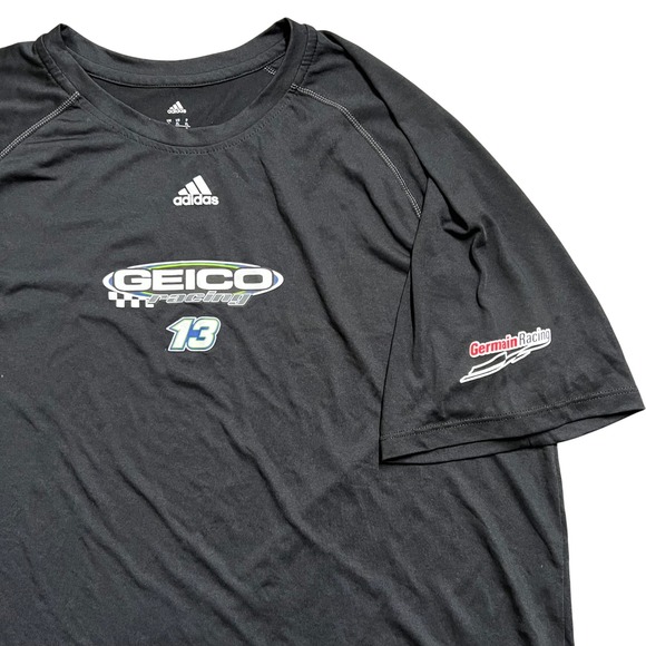 Adidas Germain Racing Geico 13 The Team NASCAR Mens XL T-Shirt Black - Picture 1 of 7